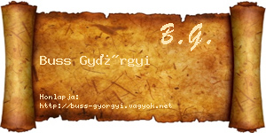 Buss Györgyi névjegykártya